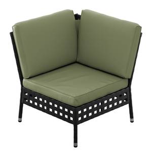 Divano lounge Akona II (2 pezzi) Tessuto - Nero/Verde