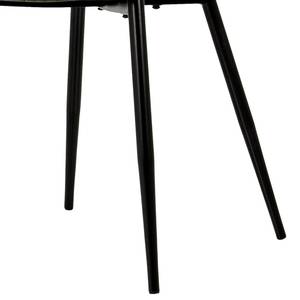 Chaises capitonnées Lex (lot de 2) Velours / Fer - Noir - Gris marron