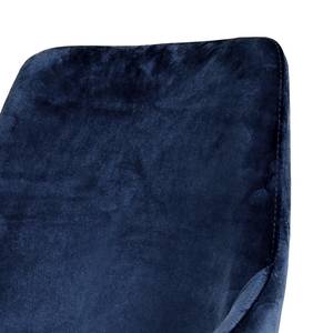 Chaises capitonnées Lex (lot de 2) Velours / Fer - Noir - Bleu foncé