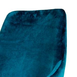 Chaises capitonnées Lex (lot de 2) Velours / Fer - Noir - Bleu pétrole