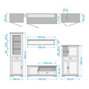 Wohnwand Jasmund I (4-teilig) Graphit