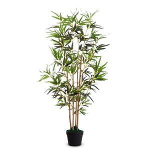 Kunstplant Bamboe polyester/hout - groen/bruin - Hoogte: 120 cm