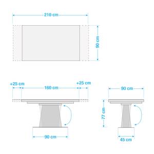 Esstisch Heven Glas / Edelstahl - Weiß / Edelstahl