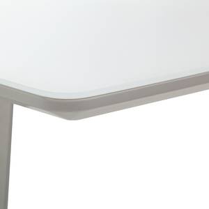 Table Heven Verre / Acier inoxydable - Blanc / Acier inoxydable