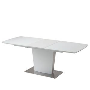 Table Heven Verre / Acier inoxydable - Blanc / Acier inoxydable