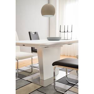 Table Heven Verre / Acier inoxydable - Blanc / Acier inoxydable