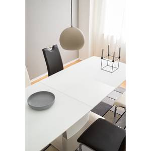 Table Heven Verre / Acier inoxydable - Blanc / Acier inoxydable
