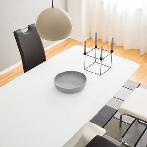 Table Heven Verre / Acier inoxydable - Blanc / Acier inoxydable