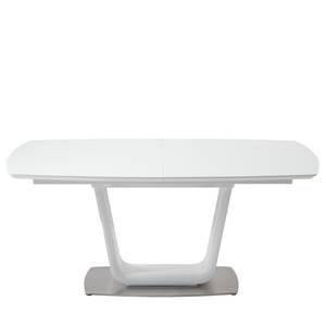 Table Abasa Verre / Acier inoxydable - Blanc brillant