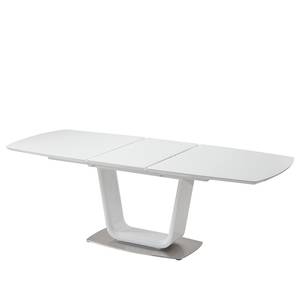 Table Abasa Verre / Acier inoxydable - Blanc brillant