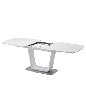 Table Abasa Verre / Acier inoxydable - Blanc brillant