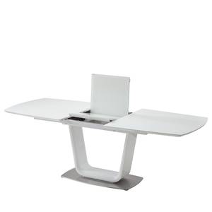 Table Abasa Verre / Acier inoxydable - Blanc brillant