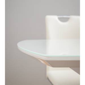 Table Abasa Verre / Acier inoxydable - Blanc brillant