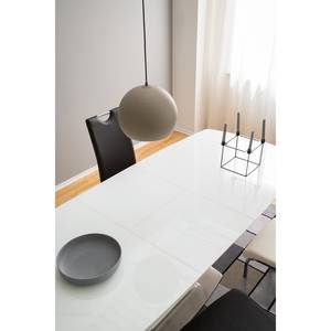 Table Abasa Verre / Acier inoxydable - Blanc brillant