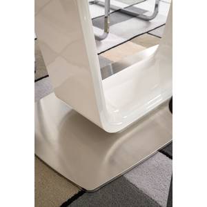 Table Abasa Verre / Acier inoxydable - Blanc brillant