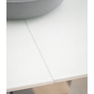 Esstisch Abasa Glas / Edelstahl - Hochglanz Weiß