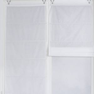Raffrollo Kessy II Baumwolle / Polyester - Weiß - 100 x 140 cm