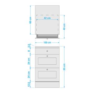 Meuble bas cuisine Lillehammer III Pin massif - Pin blanc / Pin couleur miel