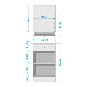 Meuble bas cuisine Lillehammer IV Pin massif - Pin blanc / Pin couleur miel