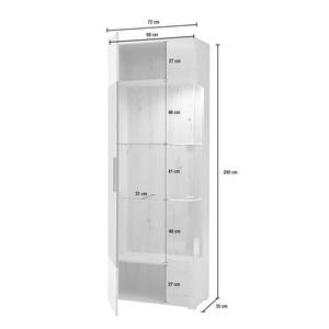 Vitrinenschrank Boonah Eiche Artisan Dekor / Grau - Höhe: 200 cm