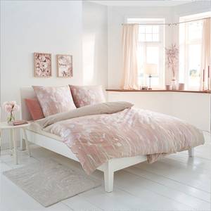 Parure de lit en satin mako Fiorello Coton - Gris clair - 155 x 220 cm + oreiller 80 x 80 cm