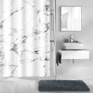 Rideau de douche Marble Matière plastique - Blanc marbré