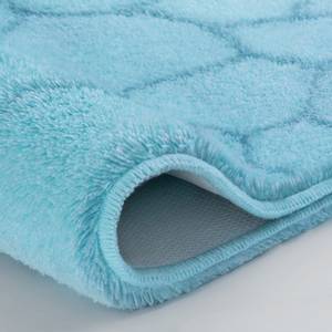 Tapis de bain Soapy Tissu mélangé - Bleu clair - 50 x 60 cm