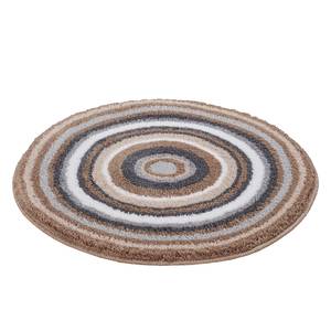 Tapis de bain Mandala Tissu mélangé - Marron clair - Diamètre : 100 cm