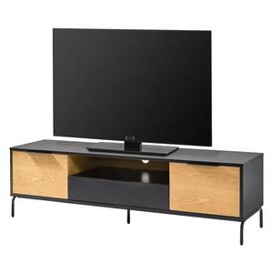 Meuble TV Ceduna II Noir mat / Chêne