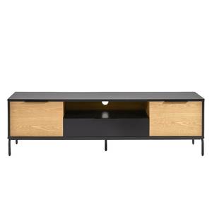 Tv-meubel Ceduna II Mat zwart/eikenhout