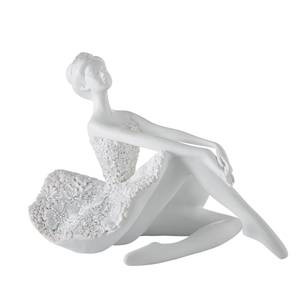 Dekofigur Ballerina Tian Polyresin - Weiß