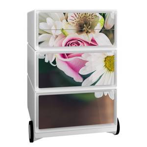 Caisson de bureau easyBox Floral II Matière plastique - Blanc