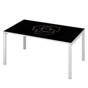 Bureau easyDesk Classic Chic III noir / blanc - Largeur : 140 cm