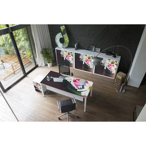 Schreibtisch easyDesk Floral II Weiß - Breite: 160 cm