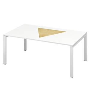 Bureau easyDesk Classic Chic I Wit/goudkleurig - Breedte: 160 cm