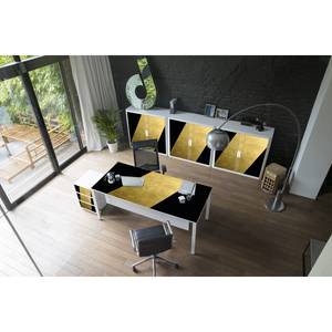 Dossierkast easyOffice Classic Chic II Kunststof - goudkleurig/wit