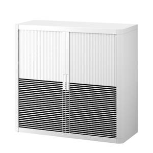 Armoire easyOffice Black/White III Matière plastique - Blanc / Noir