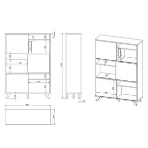 Dossierkast Svene Antracietkleurig/Sonoma eikenhouten look