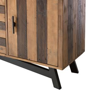 Sideboard TAMATI 210 cm Pinie massiv / Eisen - Pinie / Schwarz