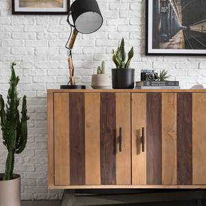 Sideboard TAMATI 210 cm Pinie massiv / Eisen - Pinie / Schwarz