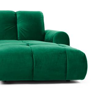 Canapé d’angle Malter Velours - Vert vieilli - Méridienne courte à droite (vue de face)