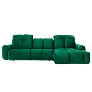 Ecksofa Malter Samt - Antikgrün - Longchair davorstehend rechts