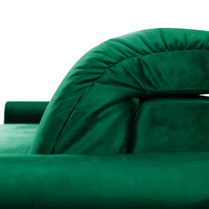 Canapé d’angle Malter Velours - Vert vieilli - Méridienne courte à droite (vue de face)