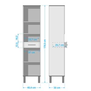 Hochschrank Padua Weiß / Eiche - Weiß