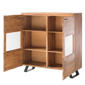 Highboard Vardo massief acaciahout/metaal - acaciahout/zwart