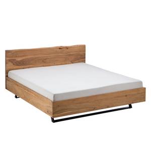 Houten bed VARDO massief acaciahout/metaal - acaciahout/zwart