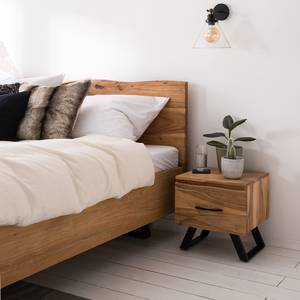 Houten bed VARDO massief acaciahout/metaal - acaciahout/zwart