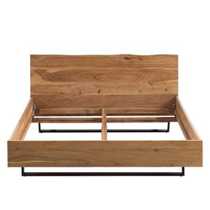 Houten bed VARDO massief acaciahout/metaal - acaciahout/zwart