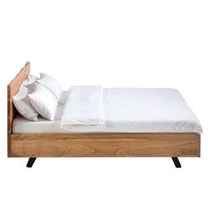 Houten bed VARDO massief acaciahout/metaal - acaciahout/zwart