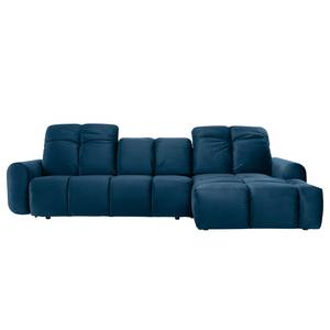 Ecksofa Malter Samt - Marineblau - Longchair davorstehend rechts